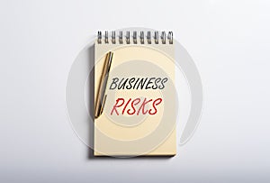 Business risks inscription words. Risk management and planning