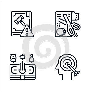 business risks line icons. linear set. quality vector line set such as objective, expense, expense