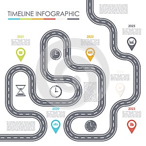 Business road map infographic. Timeline template can be used for modern diagram, presentation, chart or web pages.