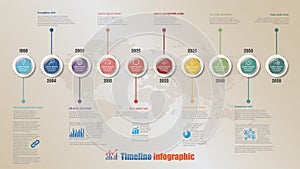 Business road map timeline infographic with 10 steps circle designed