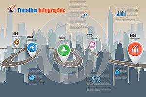 Business road map timeline infographic, Vector Illustration