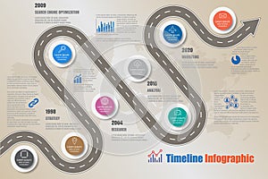 Business road map timeline infographic, Vector Illustration