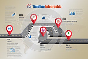 Business road map timeline infographic, Vector Illustration