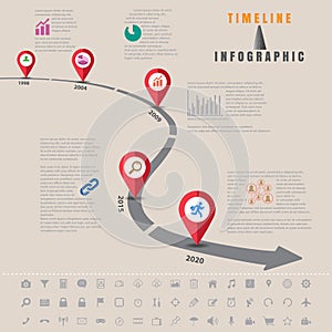 Business road map timeline infographic, Vector Illustration