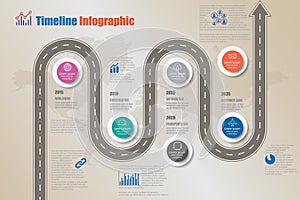 Business road map timeline infographic, Vector Illustration