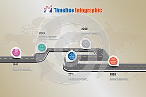 Business road map timeline infographic, Vector Illustration