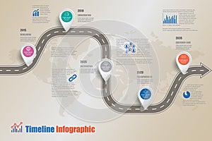 Business road map timeline infographic, Vector Illustration