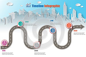 Business road map timeline infographic, Vector Illustration