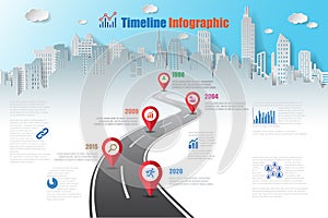 Business road map timeline infographic, Vector Illustration