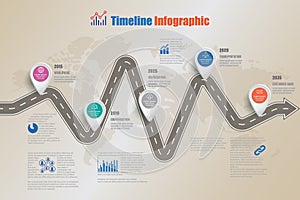 Business road map timeline infographic, Vector Illustration