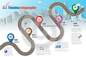 Business road map timeline infographic, Vector Illustration