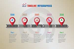 Business road map timeline infographic, Vector Illustration