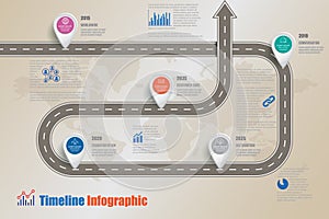 Business road map timeline infographic, Vector Illustration