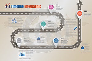 Business road map timeline infographic, Vector Illustration