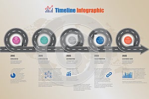 Business road map timeline infographic, Vector Illustration