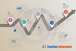 Business road map timeline infographic, Vector Illustration