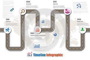 Business road map timeline infographic, Vector Illustration