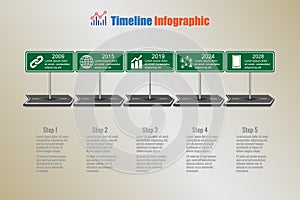 Business road map timeline infographic, Vector Illustration