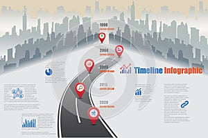 Business road map timeline infographic, Vector Illustration