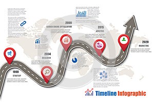 Business road map timeline infographic, Vector Illustration