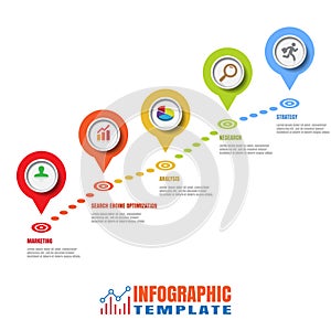 Business road map timeline infographic, Vector Illustration