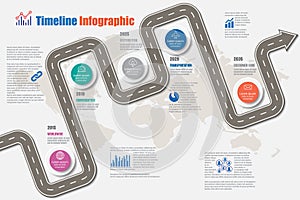 Business road map timeline infographic, Vector Illustration