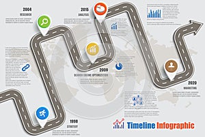 Business road map timeline infographic, Vector Illustration