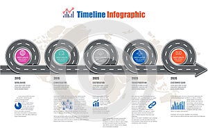 Business road map timeline infographic, Vector Illustration