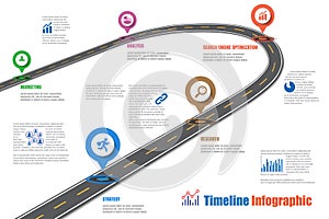 Business road map timeline infographic, Vector Illustration