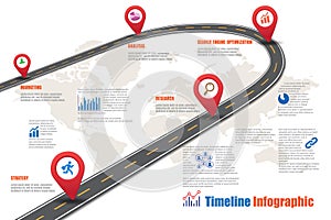 Business road map timeline infographic, Vector Illustration