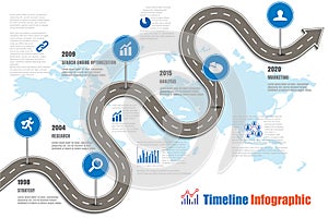 Business road map timeline infographic, Vector Illustration