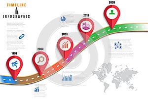 Business road map timeline infographic, Vector Illustration