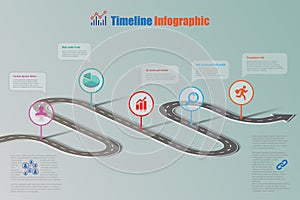 Business road map timeline infographic, Vector Illustration