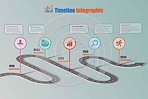 Business road map timeline infographic, Vector Illustration