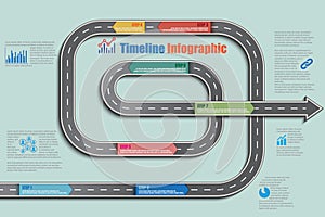 Business roadmap timeline infographic flat design template Vector Illustration