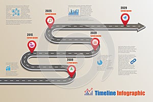 Business roadmap timeline infographic icons designed