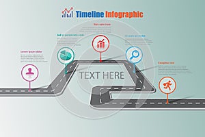 Business roadmap timeline infographic template Vector Illustration