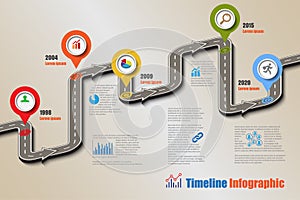 Business roadmap timeline infographic, Vector Illustration