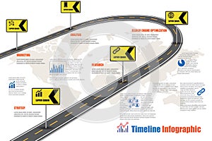 Business roadmap timeline infographic, Vector Illustration