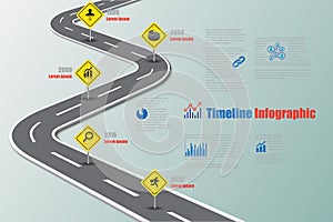 Business roadmap timeline infographic, Vector Illustration