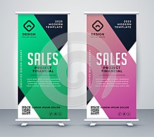 Business roll up banner or standee design template