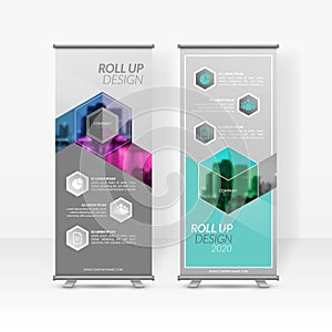 Business roll up design template, X-stand, Vertical flag-banner design layout, standee display promoting