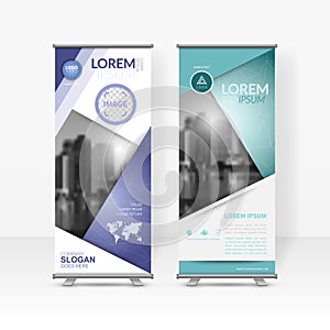 Business roll up design template, X-stand, Vertical flag-banner design layout, standee display promoting