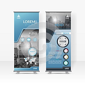 Business roll up design template, X-stand, Vertical flag-banner design layout, standee display promoting