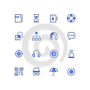 Business and safety - line design style icons set