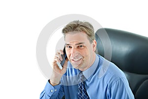 Business or sales man talking on the phone