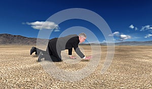 Business, Sales, Marketing, Desert, Man Crawling