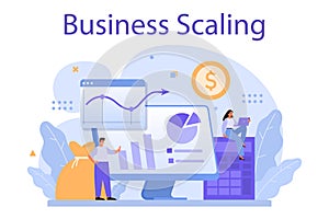 Business scaling concept. Franchise business expansion. Idea of business