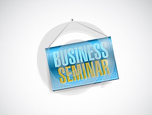 Business seminar hanging banner illustration