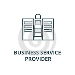 Business service provider conept line icon, vector. Business service provider conept outline sign, concept symbol, flat